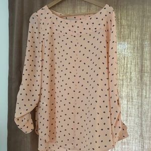 Loft tunic -poly fabric pink and grey